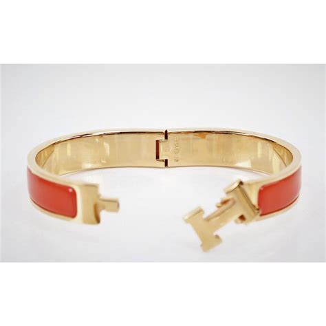 hermes bangle orange|hermes click clack bracelet price.